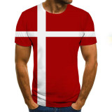 VanityVibe new summer men's T-shirt 3D flag printed