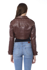 SILVIAN HEACH Short Biker Brown chocolate Jackets & Coat