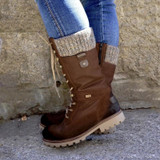 Winter Mid-Calf Shoes Knitted Women Boots