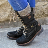 Winter Mid-Calf Shoes Knitted Women Boots