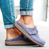 Women's Casual Comfy Leather Slip On Orthopaedic Sandals for Bunion Rectification