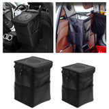 Car Trash Can with Lid and Storage Pockets