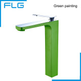 Free Shipping Bathroom Faucet Grilled white paint Chrome Finish Brass Basin Sink Faucet Mixer Tap Single Handle