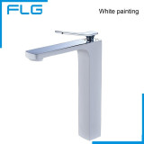 Free Shipping Bathroom Faucet Grilled white paint Chrome Finish Brass Basin Sink Faucet Mixer Tap Single Handle