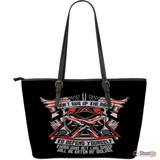 Don't Give Up- Large Leather Tote Bag- Free Shipping