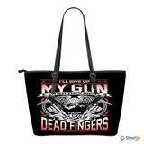 My Gun-Small Leather Tote Bag-Free Shipping