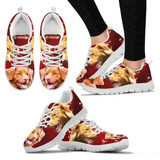 Nova Scotia Duck Tolling Retriever On Red-Women's Running Shoes-Free Shipping