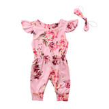 Girl Baby Girl Jumpsuit Summer Flora Pink