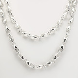 Unique Design Link Chain Necklace in Sterling Silver