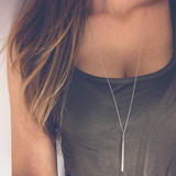 Simple Stick Pendant Necklace