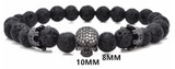 Skull & Crown Lava Stone Essential Oil Diffuser Bracelet ☠