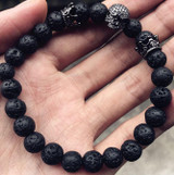 Skull & Crown Lava Stone Essential Oil Diffuser Bracelet ☠