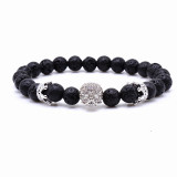 Skull & Crown Lava Stone Essential Oil Diffuser Bracelet ☠