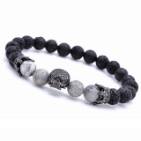 Skull & Crown Lava Stone Essential Oil Diffuser Bracelet ☠