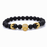 Skull & Crown Lava Stone Essential Oil Diffuser Bracelet ☠