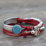 Unique Silver Beads & Leather Bracelet