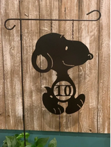 Snoopy-Inspired ADDRESS #  or Single Initial Monogram Yard/Garden Flag - Decor 12"x16"