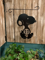 Snoopy-Inspired ADDRESS #  or Single Initial Monogram Yard/Garden Flag - Decor 12"x16"