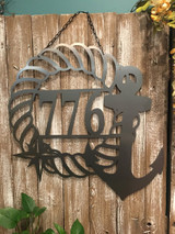 Nautical Decor - Anchor - Custom Monogram or Address # - 24" Beach House Decor