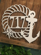 Nautical Decor - Anchor - Custom Monogram or Address # - 24" Beach House Decor