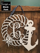 Nautical Decor - Anchor - Custom Monogram or Address # - 24" Beach House Decor
