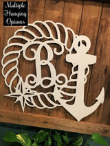 Nautical Decor - Anchor - Custom Monogram or Address # - 24" Beach House Decor