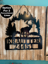Elk Antlers/Nature Scene Wall/Door Hanger Decor Sign - 24" Personalized Hunter Gift