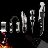 Wine Opener Kit Set Including 5 Pcs Tool Stainless Steel Wine Opener Kit Pourer Wine Ring Wine Decanter Bottle Opener Cutter #EW