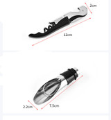 Wine Opener Gift Set, 4 Pieces, Wine Bottle Accessory Kit Includes: Stainless Steel Wine Corkscrew, Drop Ring, Wine Pourer, and Wine Stopper