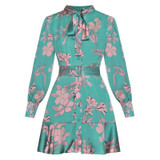Floral-Print Lace-Up Mini Dresses