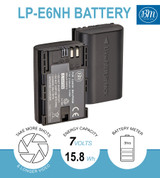 BM Premium LP-E6NH High Capacity Battery and Charger for Canon EOS R, EOS R5, EOS R6, EOS 90D, 60D, 70D, 80D, EOS 5D IV EOS 6D II, EOS 7D II Cameras