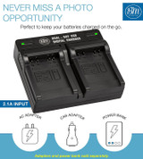 BM Premium 2 SLB-10A Batteries and Dual Bay Battery Charger for Samsung EX2F, WB200, WB250F, WB2100, WB500, WB550, WB750, WB800F, WB850, WB850F Camera