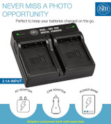 BM 2 DMW-BLH7 Batteries and Dual Battery Charger for Panasonic Lumix DC-GX850 DMC-LX10 DMC-LX15 DMC-GM1 DMC-GM1K GM1KA DMC-GM1KS DMC-GM5 GM5KK Cameras