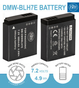 BM 2 DMW-BLH7 Batteries and Dual Battery Charger for Panasonic Lumix DC-GX850 DMC-LX10 DMC-LX15 DMC-GM1 DMC-GM1K GM1KA DMC-GM1KS DMC-GM5 GM5KK Cameras