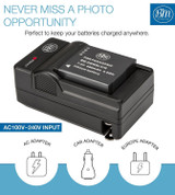 BM 2-Pack of DMW-BLH7 Batteries and Charger for Panasonic Lumix DC-GX850 DMC-LX10 DMC-LX15 DMC-GM1 DMC-GM1K DMC-GM1KA DMC-GM1KS DMC-GM5 GM5KK Cameras
