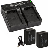 BM 2 DMW-BMB9 Batteries and USB Dual Charger for Panasonic Lumix DC-FZ80 DMC-FZ40K DMC-FZ45K DMC-FZ47K FZ48K FZ60 FZ70 DMC-FZ100 DMC-FZ150 Cameras