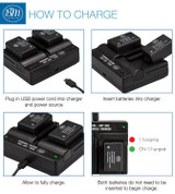 BM 2 DMW-BMB9 Batteries and USB Dual Charger for Panasonic Lumix DC-FZ80 DMC-FZ40K DMC-FZ45K DMC-FZ47K FZ48K FZ60 FZ70 DMC-FZ100 DMC-FZ150 Cameras