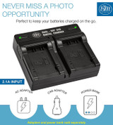 BM 2 DMW-BMB9 Batteries and USB Dual Charger for Panasonic Lumix DC-FZ80 DMC-FZ40K DMC-FZ45K DMC-FZ47K FZ48K FZ60 FZ70 DMC-FZ100 DMC-FZ150 Cameras