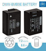 BM Premium DMW-BMB9 Battery for Panasonic Lumix DC-FZ80, DMC-FZ40K, DMC-FZ45K, DMC-FZ47K, DMC-FZ48K, DMC-FZ60, DMC-FZ70, DMC-FZ100, DMC-FZ150 Cameras