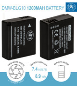 BM 2 DMW-BLG10 Batteries for Panasonic Lumix DC-ZS80 DC-GX9 DC-LX100 II DC-ZS200 DC-ZS70 DMC-GX80 DMC-GX85 DMC-ZS60 ZS100 GF6 GX7K LX100K Cameras
