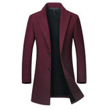 Winter Wool Jacket Men's High-quality Wool Coat casual Slim collar wool coat Men's long cotton collar trench coat