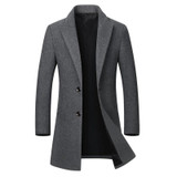 Winter Wool Jacket Men's High-quality Wool Coat casual Slim collar wool coat Men's long cotton collar trench coat