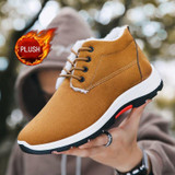 Coslony men boots winter shoes for men warm Comfortable Boots Ankle boots plush Cotton Shoes sneakers men velvet Ankle boots