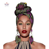 African Headtie Print Headwrap Ankara Wax Fabric 100% Pure Cotton Scarf Kente Scarves Dashiki Printing For Women Lady New Wyb56