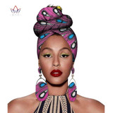 African Headtie Print Headwrap Ankara Wax Fabric 100% Pure Cotton Scarf Kente Scarves Dashiki Printing For Women Lady New Wyb56
