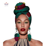 African Headtie Print Headwrap Ankara Wax Fabric 100% Pure Cotton Scarf Kente Scarves Dashiki Printing For Women Lady New Wyb56