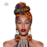 African Headtie Print Headwrap Ankara Wax Fabric 100% Pure Cotton Scarf Kente Scarves Dashiki Printing For Women Lady New Wyb56