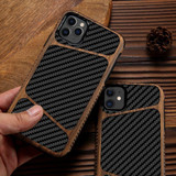 LAPOPNUT Slim Wood Soft Case for IPhone SE 2020 11 Pro X Xr Xs Max Matte Carbon Fiber Leather Silicone Cover for Iphone 7 8 Plus