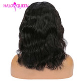 HALOQUEEN Body Wave Lace Front Human Hair Wigs Brazilian Remy Hair Mid-length Wigs Pre-Plucked Lace Closure 13X4 Frontal Wigs