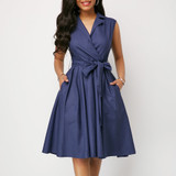 Summer Dress Women 2019 Casual Plus Size Slim French Solid Office A Line Dresses Bandage Elegant Sexy V Neck Long Party Dress